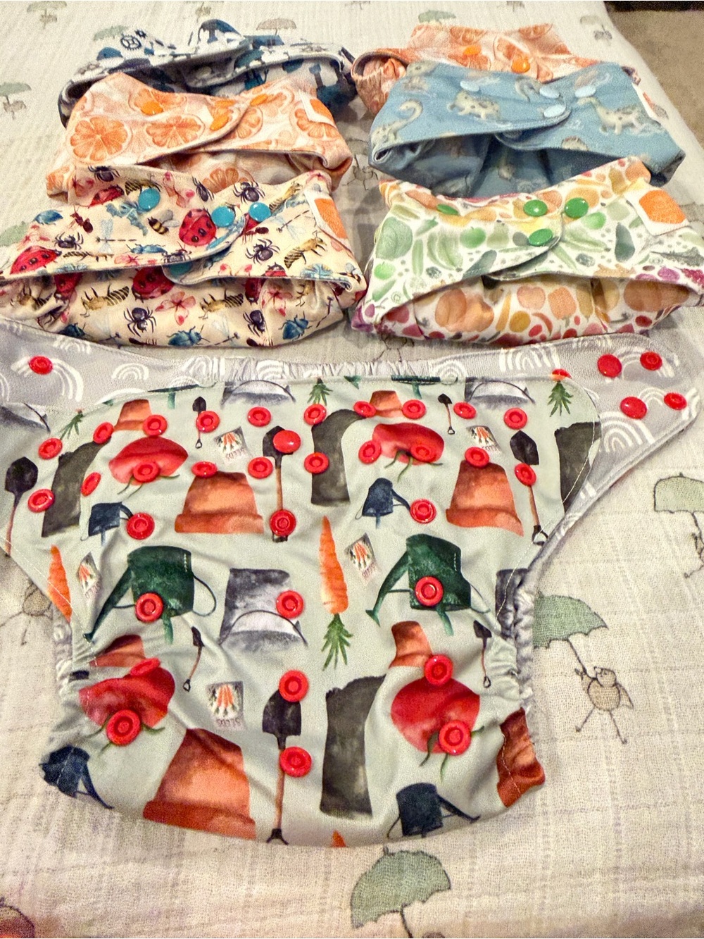 Happy Beehinds Pocket Diapers Lot 7 No Inserts One Size - Picture 6 of 10